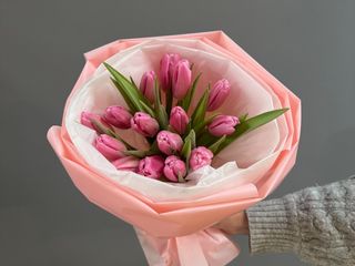 Ramo de 15 tulipanes rosas