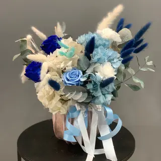 Centro de flor preservado ( azul ) 