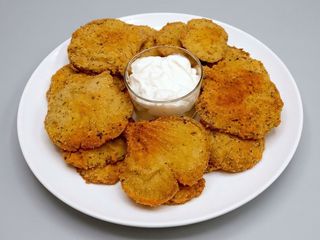 Setas empanadas con alioli