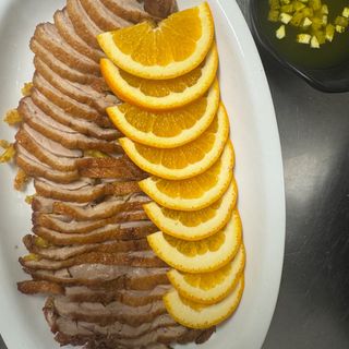 Pato frito a la naranja