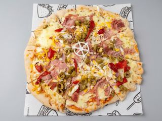 Pizza jamón y mozzarella (32 cm)