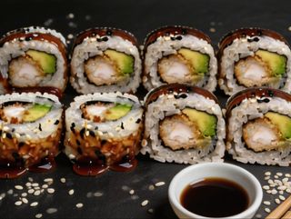 California  de Langostino panko aguacate  Y Salsa Teriyaki (8U)