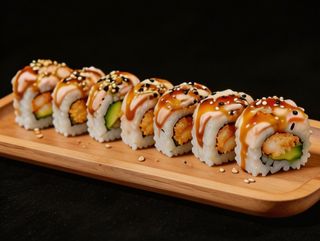 Salmon Rebozado Con Aguacate cubierto de salmon  Flameado(8U)