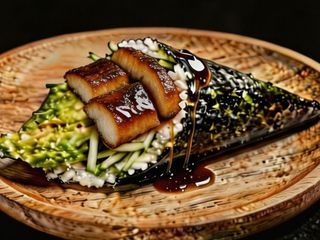 Temaki De Anguila Con Aguacate Y Pepino (1u)