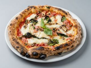 Pizza prosciutto e funghi (de masa madre)36 cm