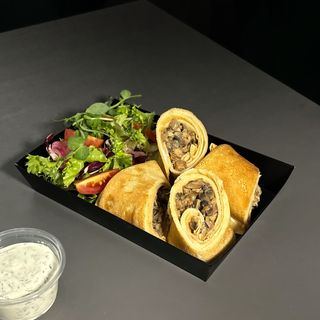 Crepes con pollo y setas