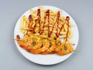 Pincho Camarones Con Papas (5 Ud.)