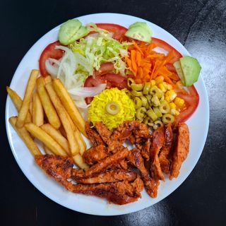 Plato combinado de salchichas 