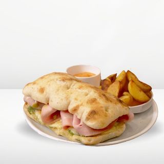 Schiacciata de Mortadela y Pesto de Albahaca