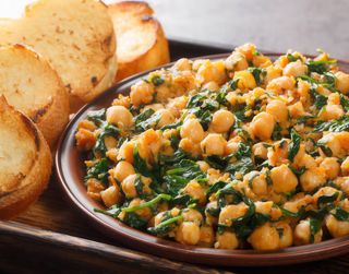 Garbanzos Con Espinacas Y Calabaza