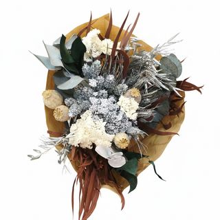 Ramo seco navideño "Blanco y plateado"