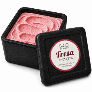 Cubo Helado de Fresa Sin Lactosa - Bico de Xeado