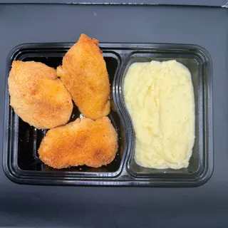 3 unidades de pechuga de pollo Villaroy con puré de patata