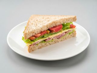 Ham, Bacon, Egg and Cheese Sandwich 