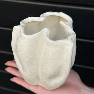 Jarrón de Cerámica Blanco Perla 11x9 cm