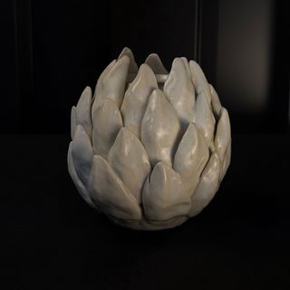 Maceta alcachofa cerámica crema