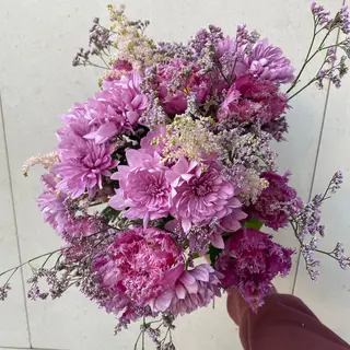 Bouquet of chrysanthemums and tulips