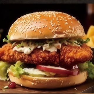 158. Hamburguesa pollo rebozado completa