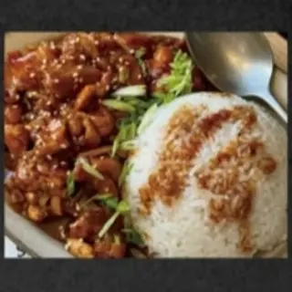 214. 1/2 Arroz y 1/2 pollo salsa