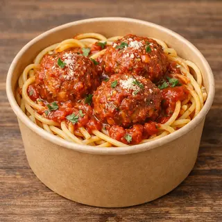 Spaghetti Albóndigas Con Tomate 