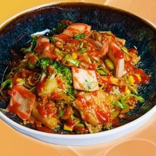 arroz kimchi calamar