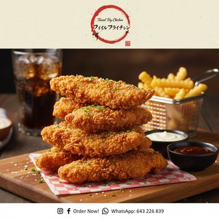 Menu Tiras Chicken 6ud pat+bebida