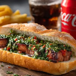 COMBO BOCADILLO (SANDWICH) DE MILANESA DE CARNE TERNERA.