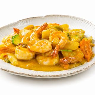 66. Gambas con salsa de curry