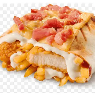 Menu taco gratinado al horno con bacon