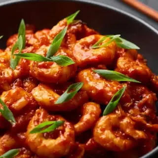 Langostinos Manchurian al ajo