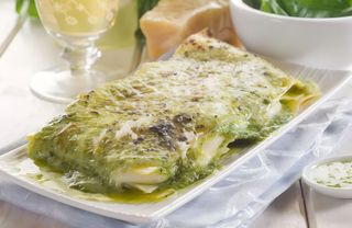 Lasaña Al Pesto Con Gambas (500 G.)