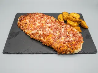 Pan pizza de jamón York y queso