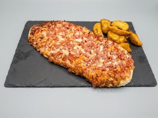 Pan pizza de jamón York y queso