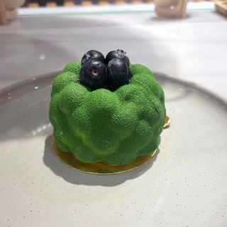 Pastel de pistacho y arándanos casero