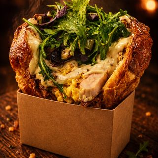 Brioche de pollo asado