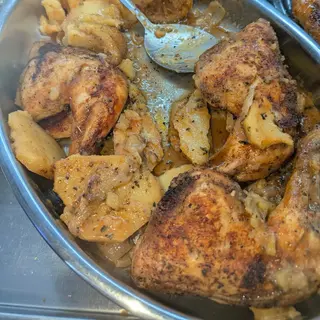 1/4 Pollo al horno con Patatas
