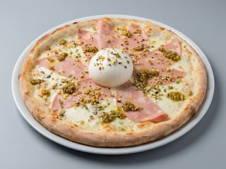 Pizze groumet mortazza (33 cm.)