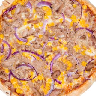 Pizza atún y cebolla