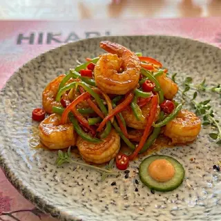 Gambas picante al wok