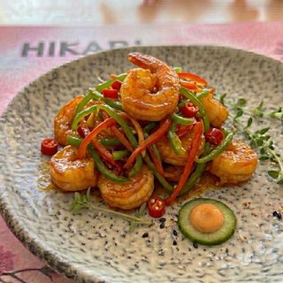 Gambas picante al wok