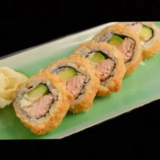 Uramaki de salmón crispy (8 piezas)