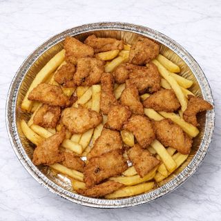 Lágrimas de pollo con patatas fritas