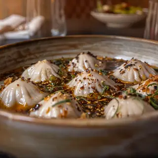 Spicy sichuan dumplings