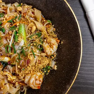 Pad Tai con langostinos 