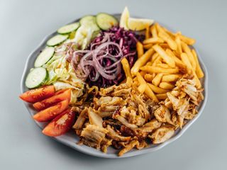 Shawarma plato mixto con arroz o patatas(solo uno de los dos