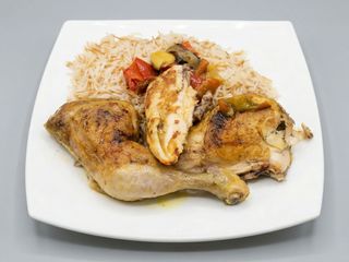 Menu arroz con pollo crujiete
