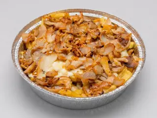 Salchipapa con carne XXL