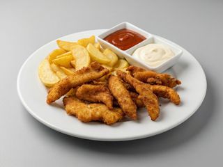 Plato de tiras de pollo