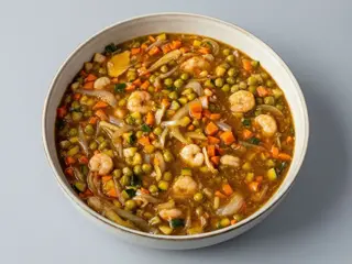 Cu-bak con gambas al curry