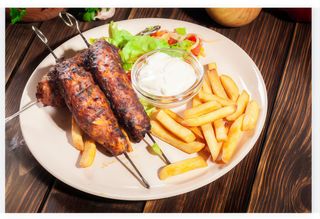 Plato chicken seekh kebab